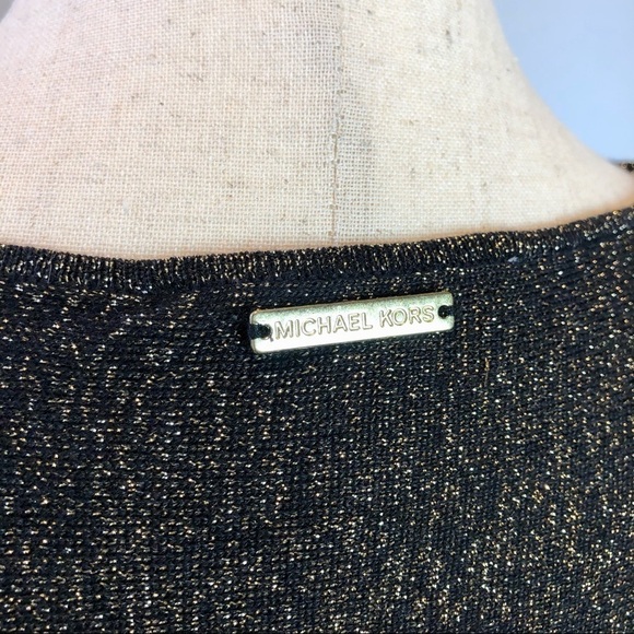 NWT Michael Kors gold black metallic sweater M - Picture 4 of 10